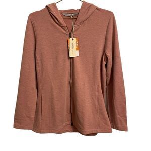 QOR Polygiene Odor Control Zip Up Hoodie Rose Size XL NWT